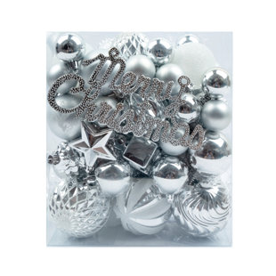 65 Piece Assorted Shatterproof Ball Ornaments Set