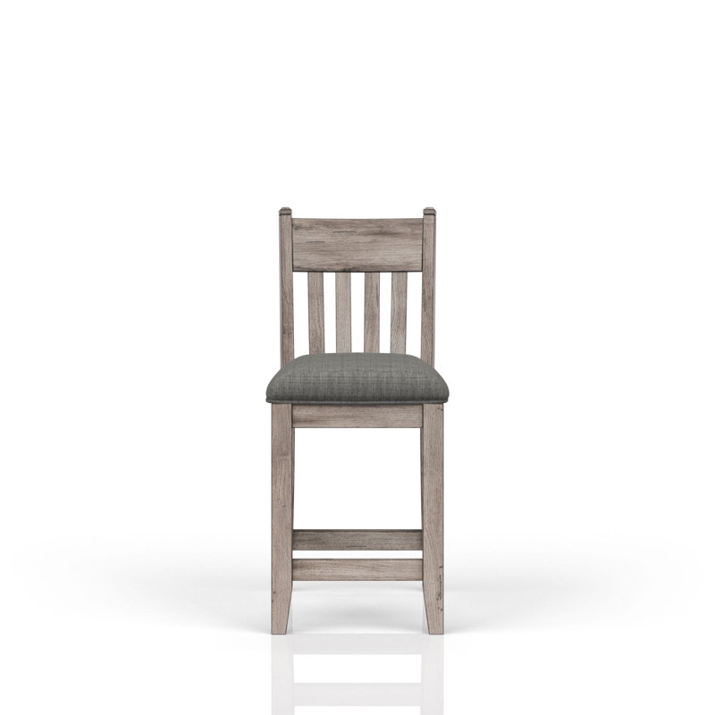 Ensemble de 2 tabourets de comptoir gris rustique