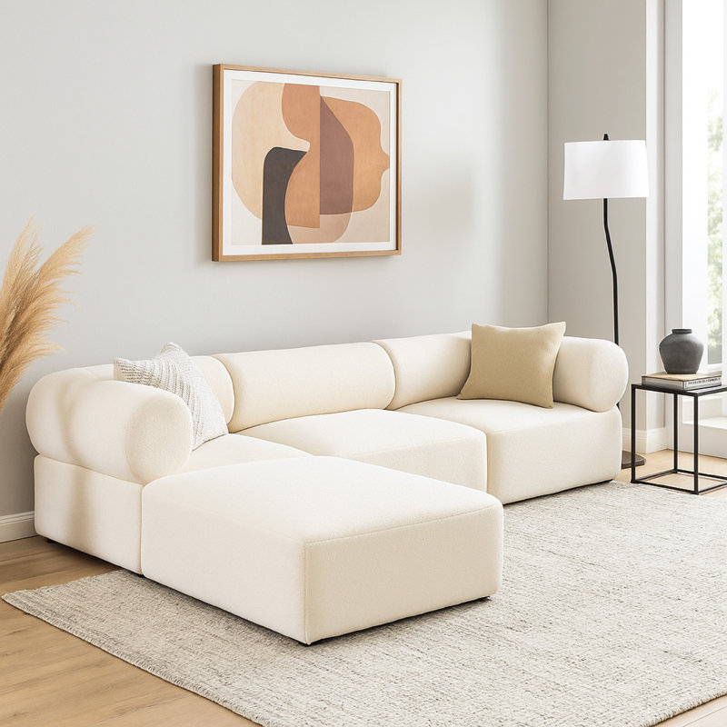 Ensemble de canapé modulaire 4 pièces avec méridienne réversible Zey