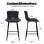 Deux tabourets de comptoir noirs en similicuir, de conception épurée, rehaussent la Cohérence des tabourets modernes de style Mid-Century, confortables et élégants pour les cafés-1462423191
