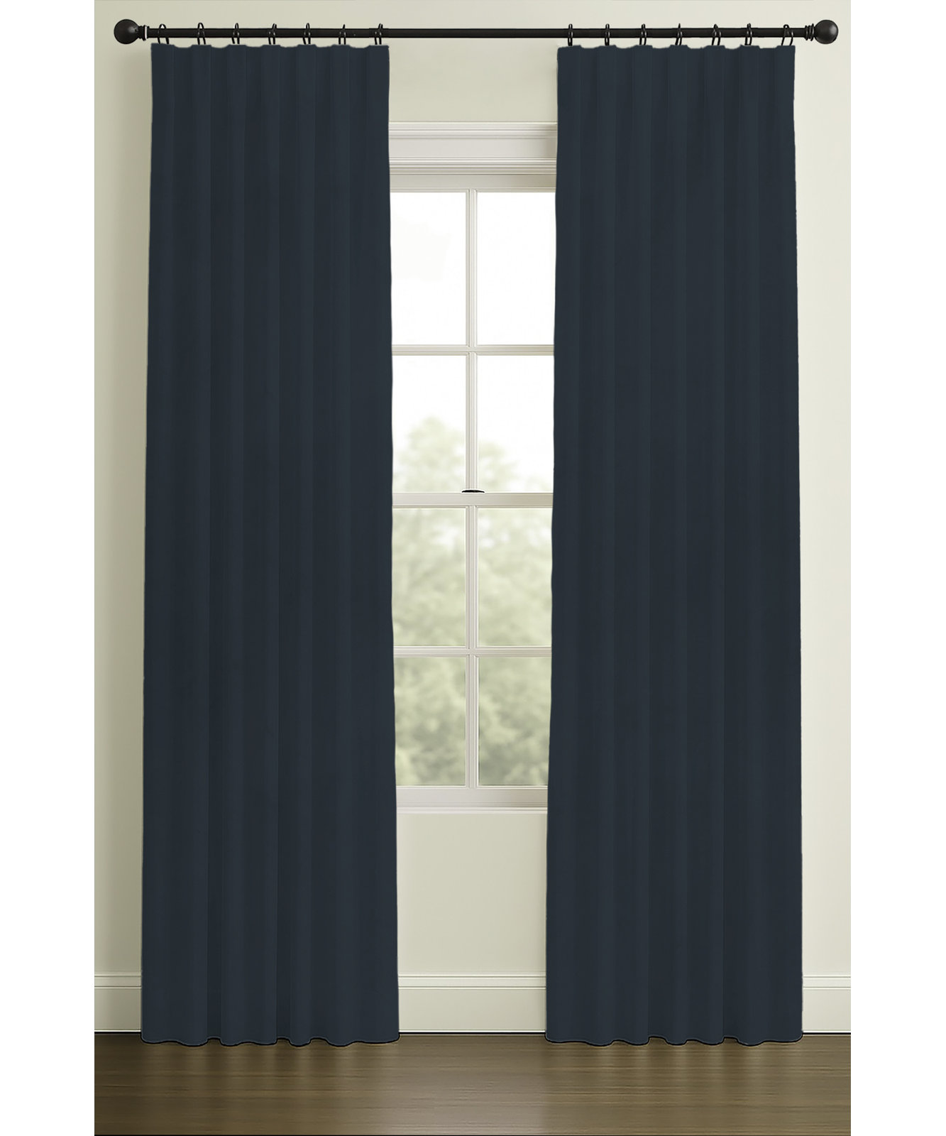 Westcliffe Velvet Curtain in Azure, Inverted Pleat, 33" W x 96" L, Single