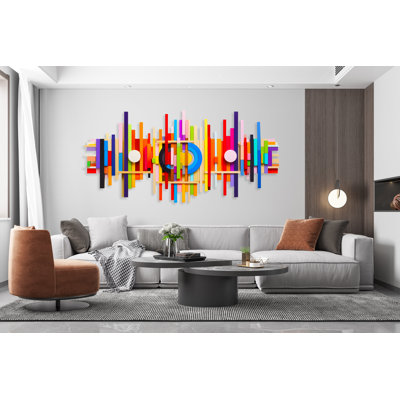 Printed Acrylic Artworks USA MADE Linear Geometric Wall Art – Colorful Acrylic Wall Decor by uniQstiQ