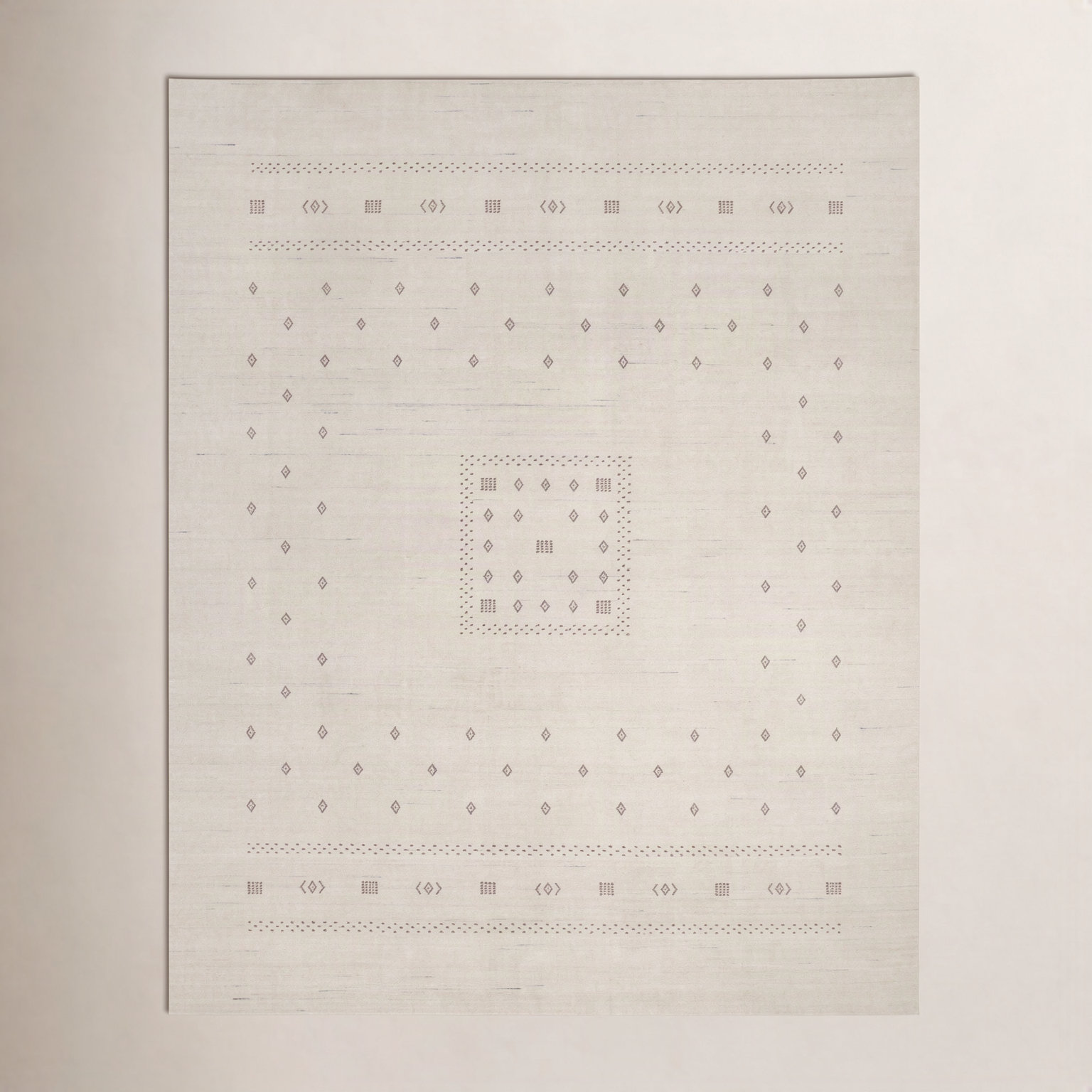 Simi Hand-Woven Geometric Cotton Wool Rug, Snow, Rectangle 10' x 14'