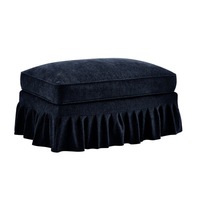 Chenille bleue avec des volants élégants et un soutien pour le cou doux, un coussin segmenté et incurvé, une configuration de chaise longue en tissu à fil argenté, un coussin amovible, un dossier pour la décoration,