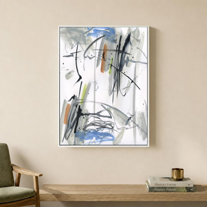 Champ d'été I par Susan Jill - Graphisme sur toile, H 24 po x l 18 po, Cadre plat flottant, Blanc
