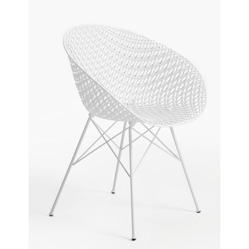 Smatrik Arm Chair, White, Chrome