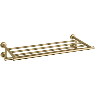 Purist 24" Hotelier Metal Wall-Mount Bathroom Shelf, Towel Holder