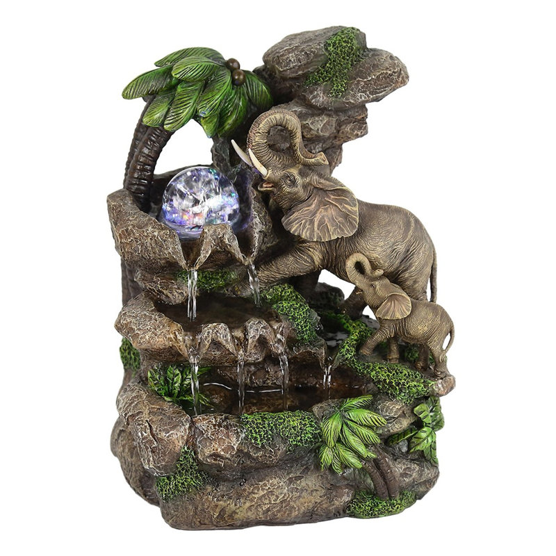 Fontaine en verre / résine avec lumière Annelisa