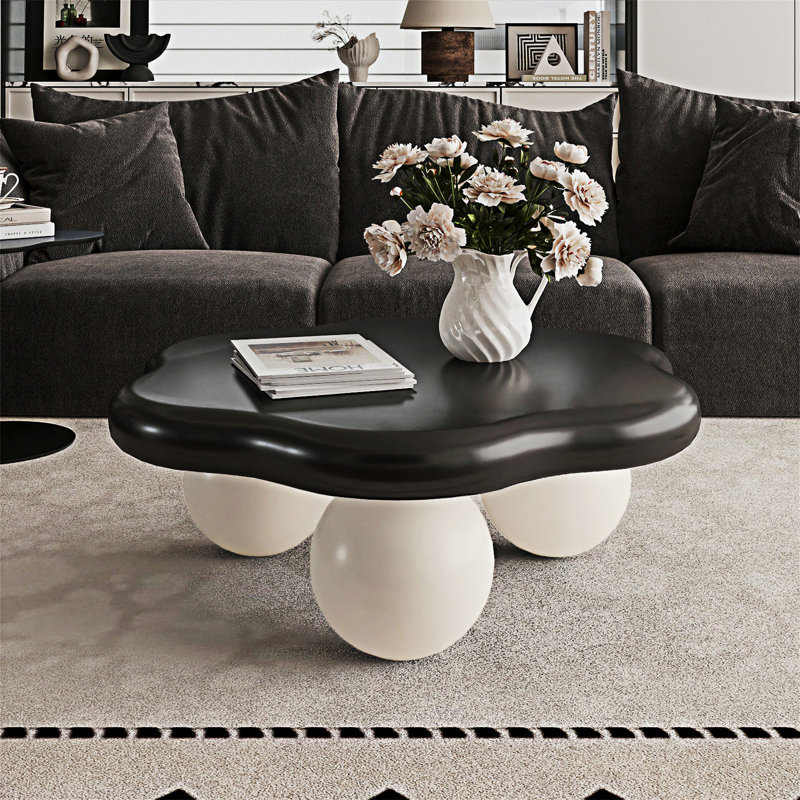 Table basse en forme de nuage, Noir / Blanc