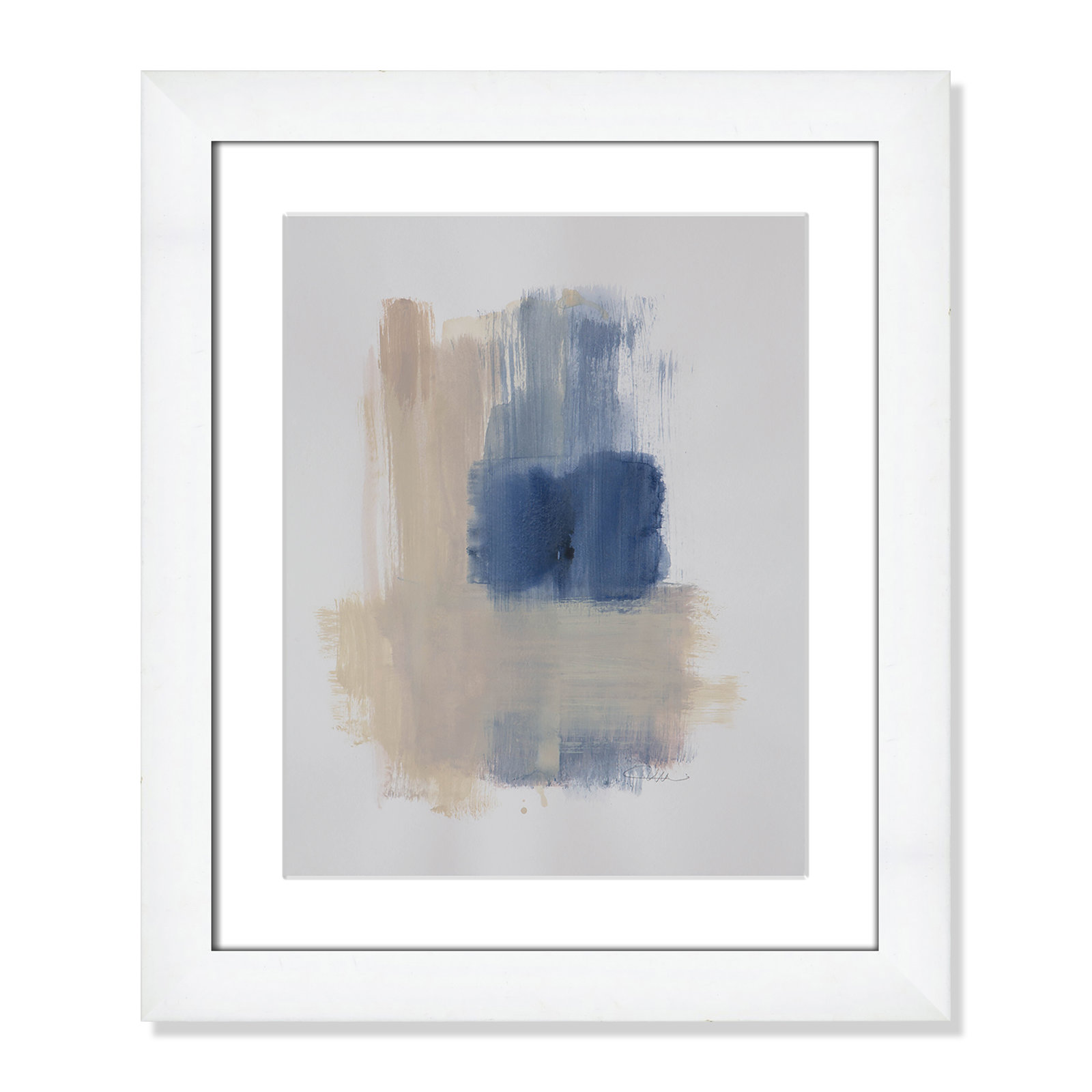Powder Room Wash III by Casa Fine Arts, White Cube Frame Matted, 20.5" H x 17.5" W x 1.25" D  