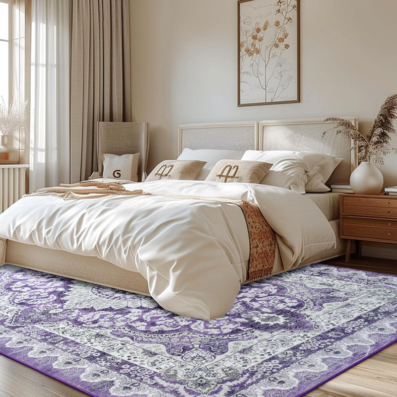 Fillender Washable Soft Vintage Rug Fashion Floral Rug For Living Room Dorm Decor, Rectangle 6' x 9'
