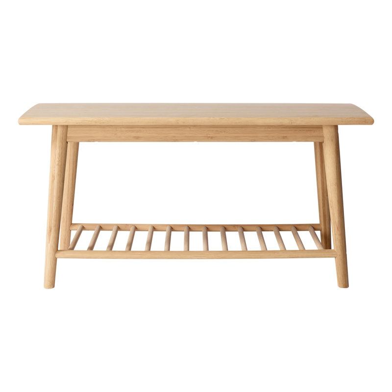 Freitas Solid Wood Storage Bench, Light Brown