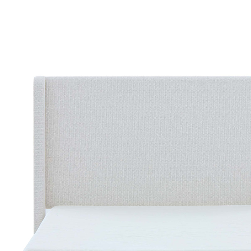 Grand lit tapissier Harper, sans sommier tapissier, Blanc, crème, Grand lit