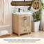 Meuble-lavabo simple 24 po en brun clair avec lavabo encastré en céramique blanc sans miroir Bondi