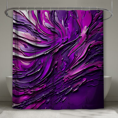 Rideaux de douche mauve à motif abstrait fluide