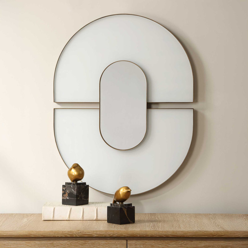 Uttermost Encase Modern White Oval Mirror