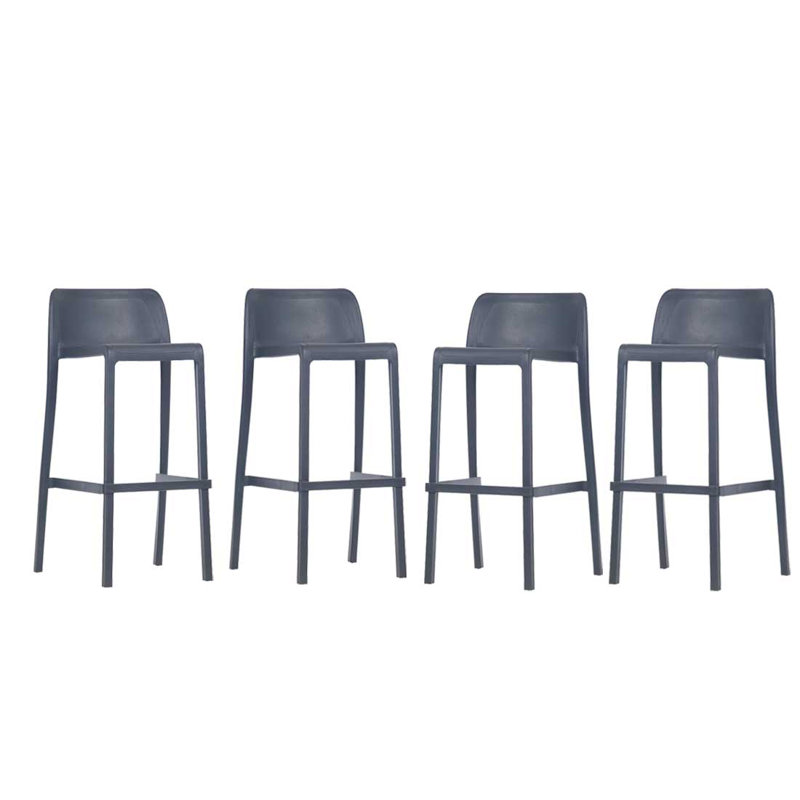 Plain Outdoor 30" Patio Bar Stool, BLACK