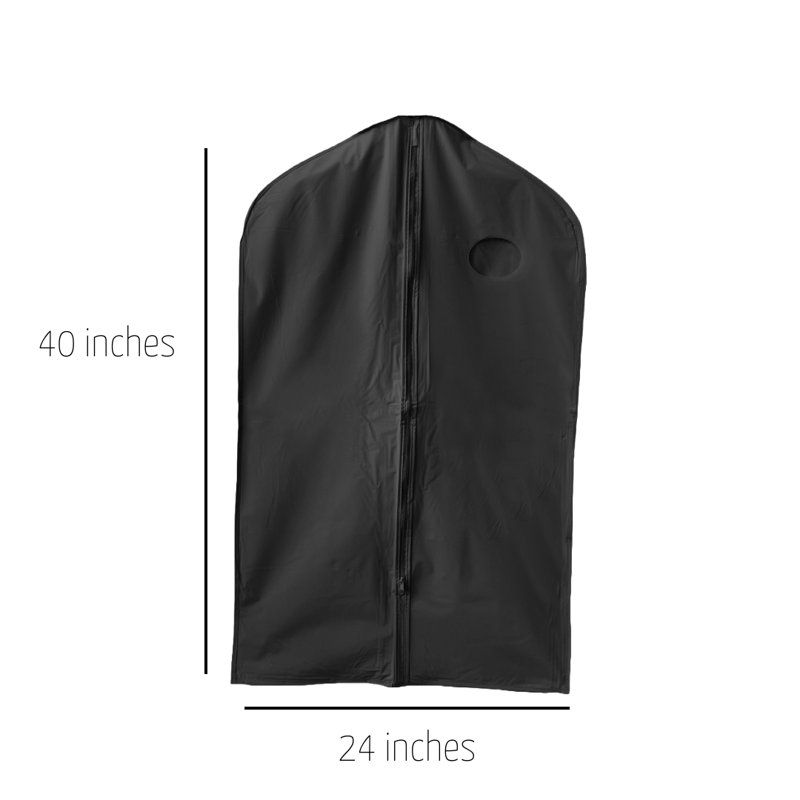 40'' Waterproof Vinyl Garment Bag, Black
