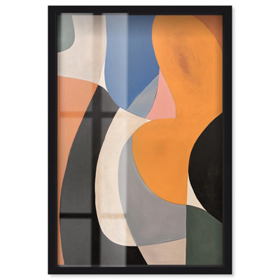 Chromatic Confluence II Shadowbox Print Modern Office Decor by Art Remedy, White Frame, 37 x 55