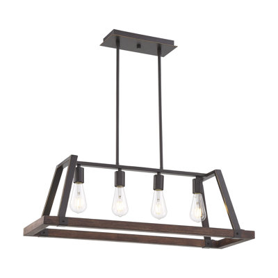 Luminaire suspendu linéaire à 4 lumières pour îlot de cuisine Bouck