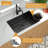 28" L x 18" W Undermount Kitchen Sink Gunmetal Black Single Bowl Stainless Steel Kitchen Sink with Bottom Grid-70631318