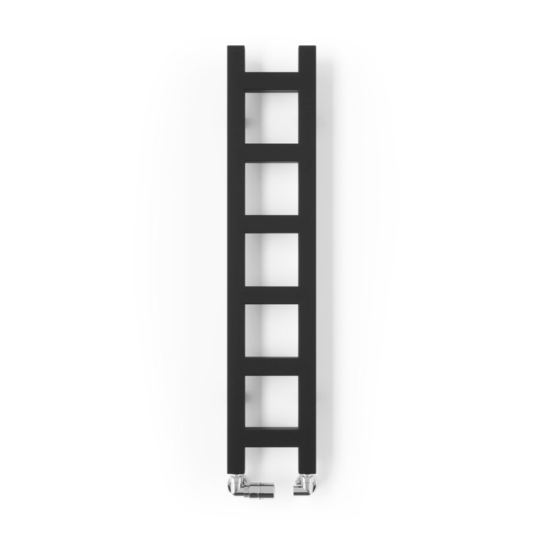 Easy Heated Towel Rail, 96 cm H  x 20 cm W x 7.2 cm D, Black