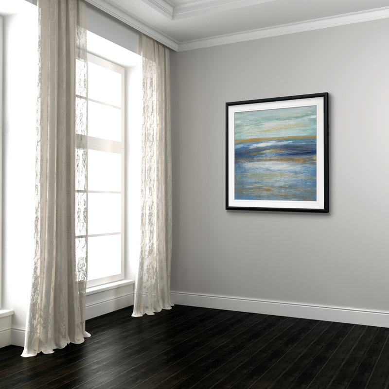 « tuscan shore i », reproduction de peinture à l’huile sur toile tendue, H 17,5 po x l 17,5 po x P 1,5 po, Cadre noir