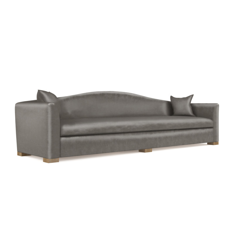 Canapé Horatio, Huître de lin Box Weave, H 33 po x l 96 po x P 40 po, Patiné