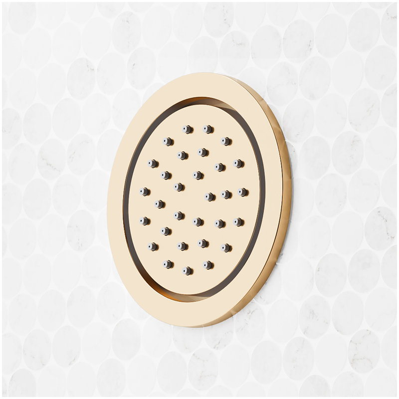 Vassor Thermostatic Shower System With 3 Body Sprays and Hand Shower - Brushed Gold, Brushed Gold