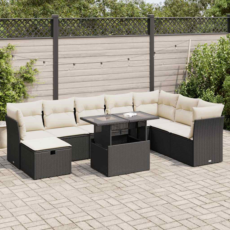 Vidaxl Garden Sofa Set Black, Cream