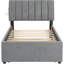 Lit plateforme simple tapissier avec lit gigogne gris - Créez un espace de chambre confortable pour un décor simple et attrayant-37474701
