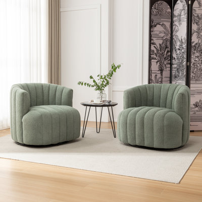 Bryonie Upholstered Swivel Barrel Chair
