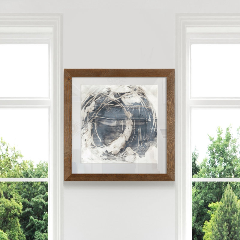 Orbite rotative I-impression sur papier, Cadre en érable, H 31,5 po x l 31,5 po x P 1,5 po