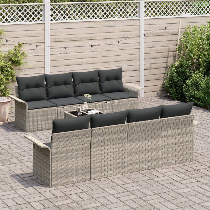 251cm Wide Patio Sofa with Cushions