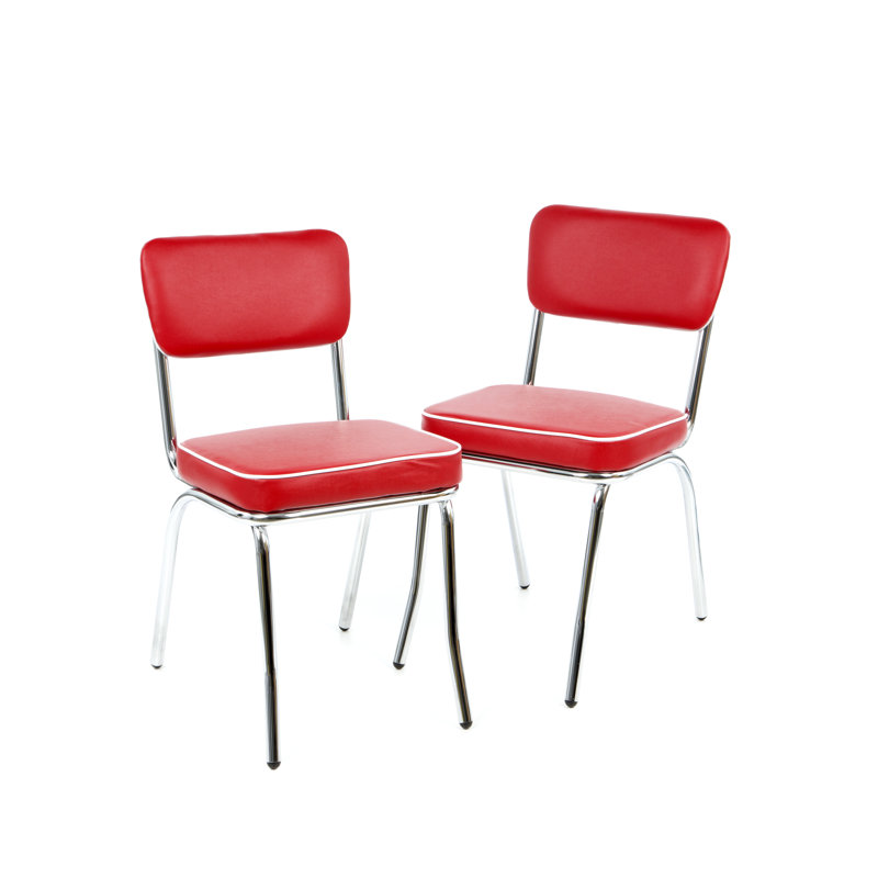 Chaise d'appoint en métal Brilliana, Rouge