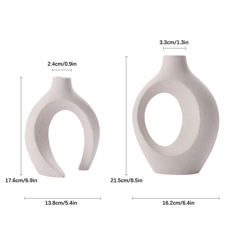 Danett Ceramic Table Vase, White
