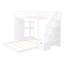 Lit superposé simple au-dessus d'un lit double blanc avec des solutions de rangement pratiques - 3 tablettes, tiroirs et escalier stable pour maximiser le potentiel de votre chambre à coucher