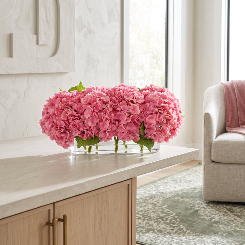 Faux Floral in Vase, White