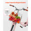 Vélo de croisière, 1 vitesse, vélo de plage rose de 26 pouces avec panier de grande capacité et support arrière, vélo de croisière sécuritaire et robuste avec siège réglable, convient au vélo, à l'exercice et au magasinage