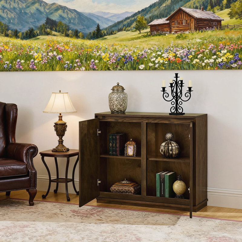 Mid Century Modern V-shape Storage Cabinet, Brown