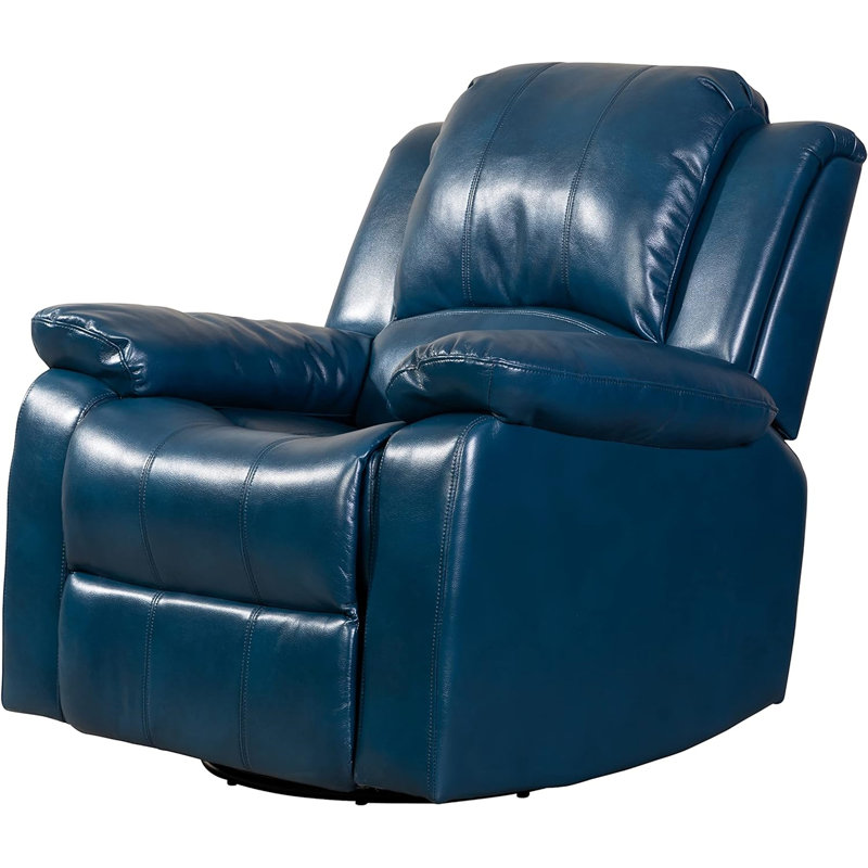 Fauteuil inclinable électrique en cuir Wilderich, Similicuir bleu