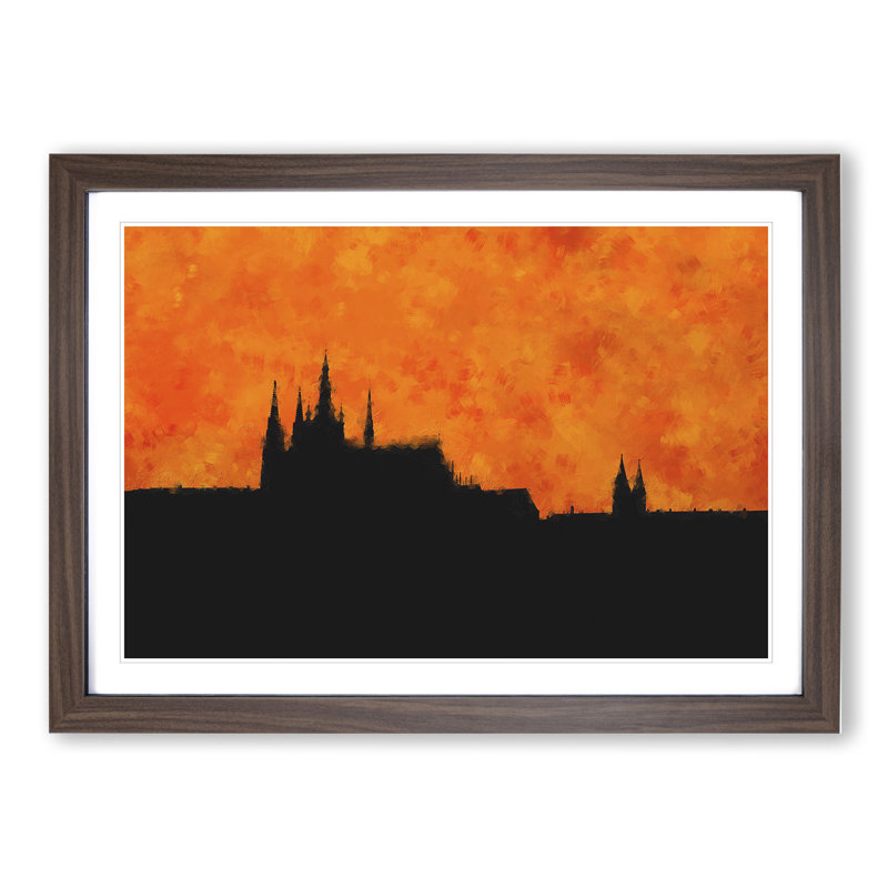 Prague Castle - Framed Print, Walnut Framed, 48cm H x 65cm W x 2cm D