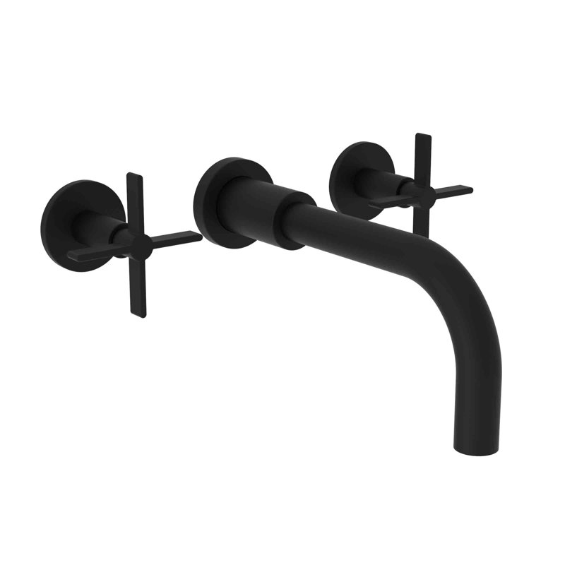 Wall Mount Lavatory Faucet, Flat Black