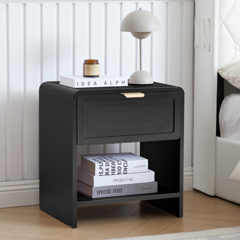Table de bout avec station de charge, Noir