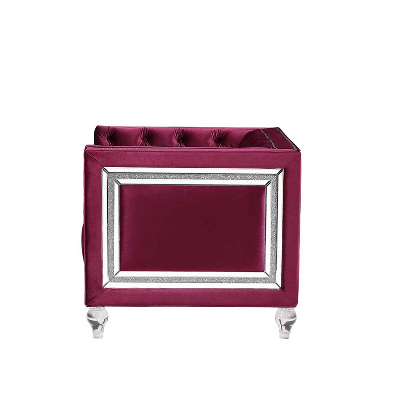 Chaise Heibero, velours bourgogne