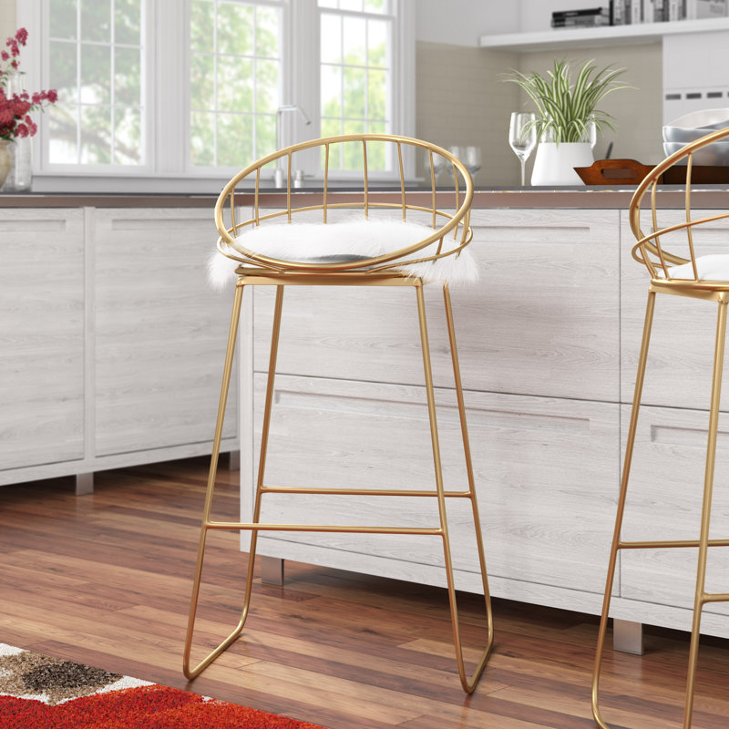Ljuda Upholstered Counter Stool with Metal Frame