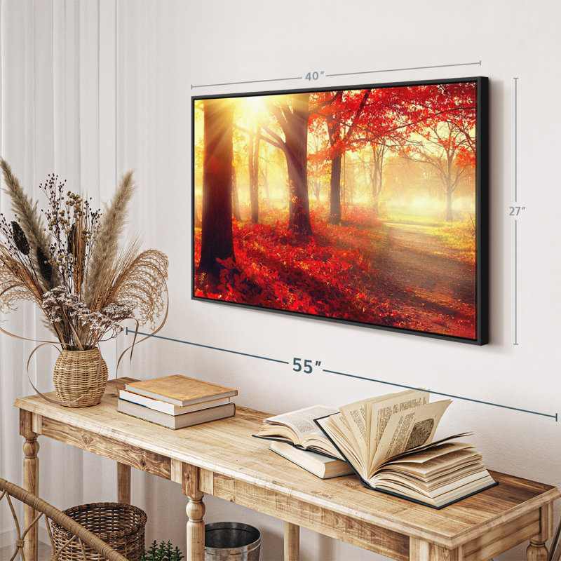 Impression sur toile forêt rouge vif, H 40 po x l 27 po