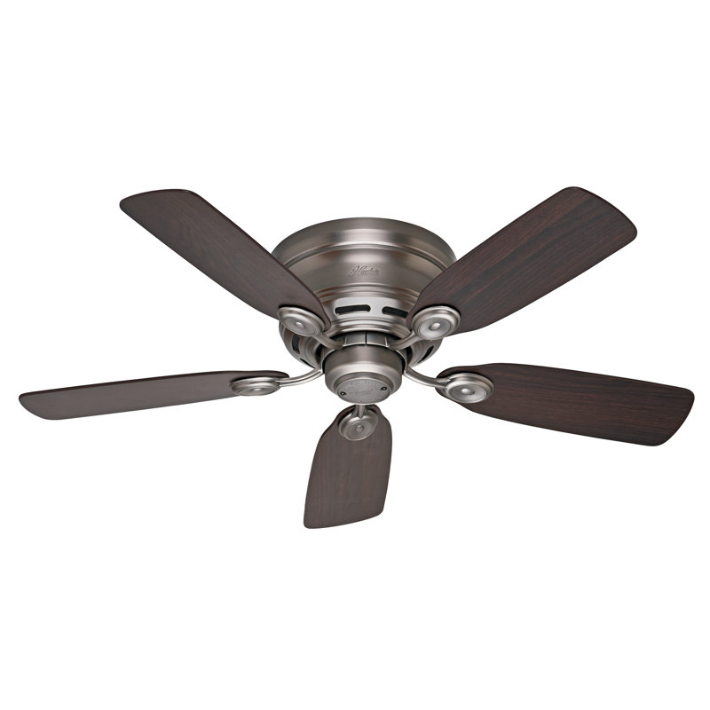 Low Profile IV 42" 5 - Blade Ceiling Fan with Pull Chain, Antique Pewter