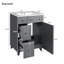 Meuble-lavabo de salle de bain avec lavabo, 2 tiroirs et 1 porte à fermeture en douceur, meuble-lavabo pour l'organisation-2002427499