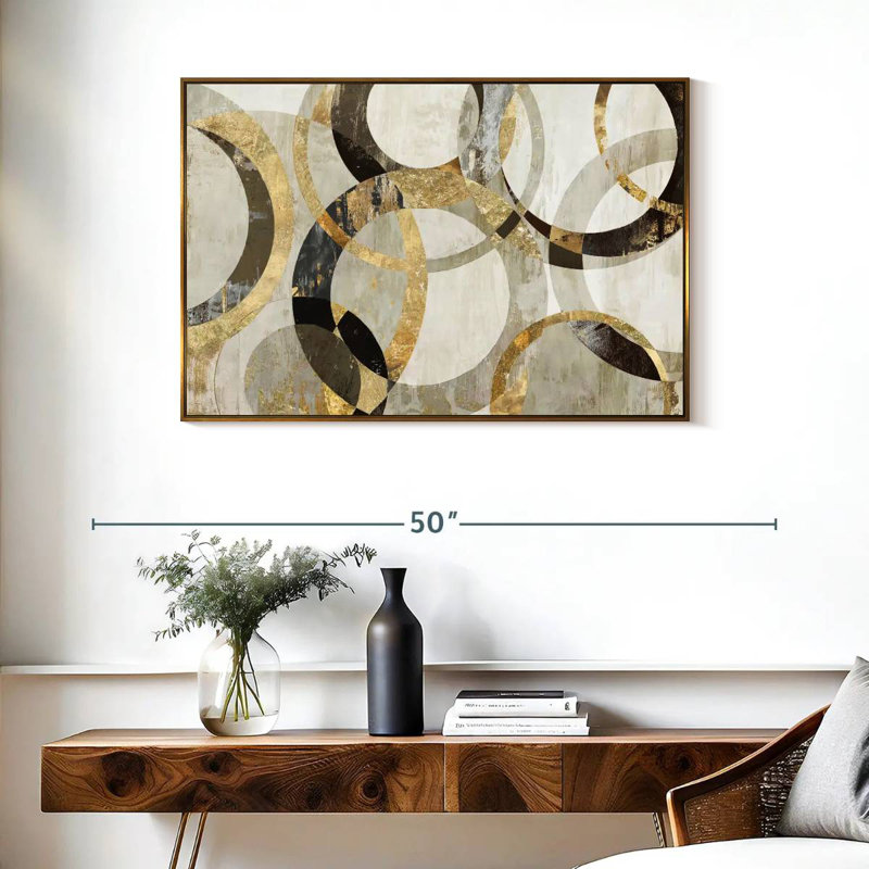 Overlaps, Floating Frame Gold, 37" X 25"